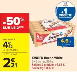 Cora x Carrefour KINDER Bueno White offre