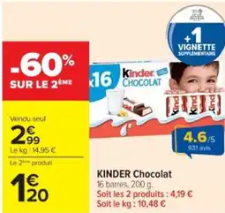 Cora x Carrefour KINDER Chocolat offre