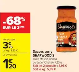 Cora x Carrefour Sauces curry sharwoods offre
