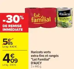 Cora x Carrefour Haricots verts extra fins et rangés lot familial daucy offre