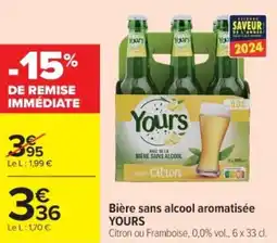 Cora x Carrefour Bière sans alcool aromatisée yours offre
