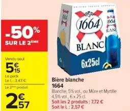 Cora x Carrefour Bière blanche 1664 offre