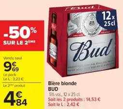Cora x Carrefour Bière blonde bud offre