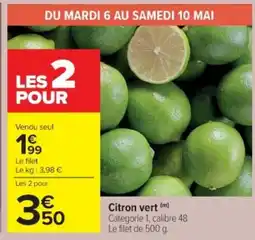 Cora x Carrefour Citron vert offre