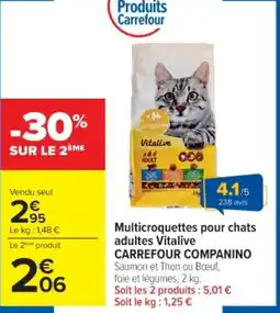 Cora x Carrefour Multicroquettes pour chats adultes vitalive carrefour companino offre
