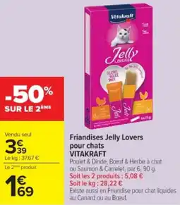Cora x Carrefour Friandises jelly lovers pour chats vitakraft offre