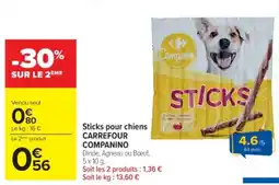 Cora x Carrefour Sticks pour chiens carrefour companino offre