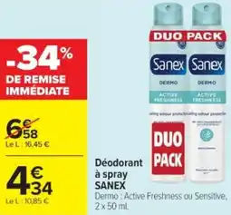 Cora x Carrefour Déodorant à spray sanex offre