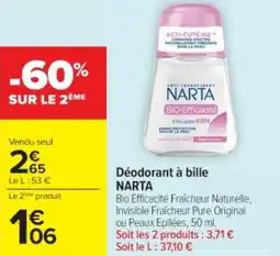 Cora x Carrefour Déodorant à bille narta offre