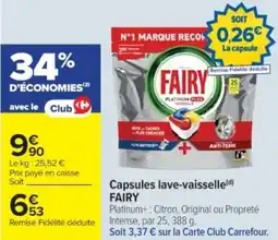 Cora x Carrefour Capsules lave vaisselle fairy offre