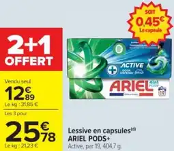 Cora x Carrefour Lessive en capsules 78 ariel pods offre