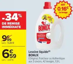 Cora x Carrefour Lessive liquide bonux offre