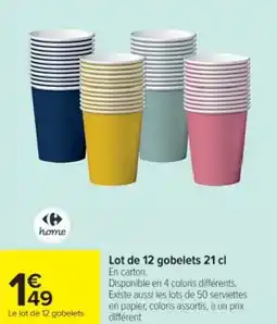Cora x Carrefour Lot de 12 gobelets offre