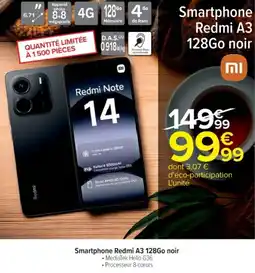 Cora x Carrefour Smartphone redmi a3 128go noir offre