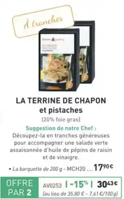 Comtesse du Barry La terrine de chapon et pistaches offre