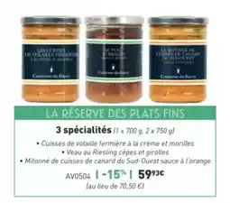 Comtesse du Barry 3 spécialités offre