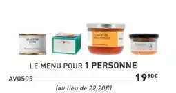 Comtesse du Barry Le menu pour 1 personne offre