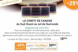 Comtesse du Barry Le confit de canard du sud-ouest au sel de guérande offre