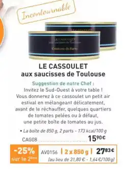 Comtesse du Barry Le cassoulet aux saucisses de toulouse offre