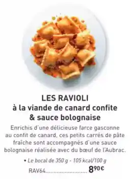 Comtesse du Barry Les ravioli à la viande de canard confite & sauce bolognaise offre