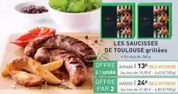 Comtesse du Barry Les saucisses de toulouse grillées offre
