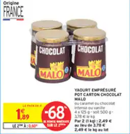 Intermarché Drive Yaourt empresure pot carton chocolat malo offre