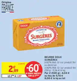 Intermarché Drive Beurre doux surgeres offre
