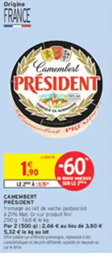 Intermarché Drive Camembert président offre