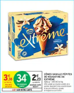 Intermarché Drive Cones vanille pérites de nougatine x6 extreme offre