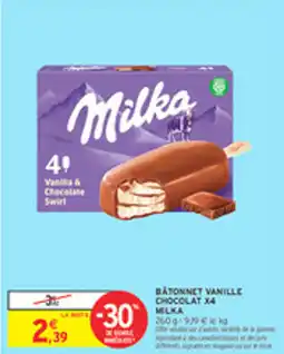Intermarché Drive Batonnet vanille chocolat x4 milka offre