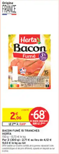 Intermarché Drive Bacon fume 15 tranches herta offre