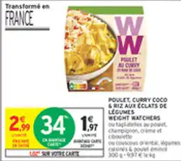 Intermarché Drive Poulet, curry coco &riz aux éclats de legumes weight watchers offre