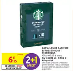 Intermarché Drive Capsules de cafe x18 espresso roast starbucks offre