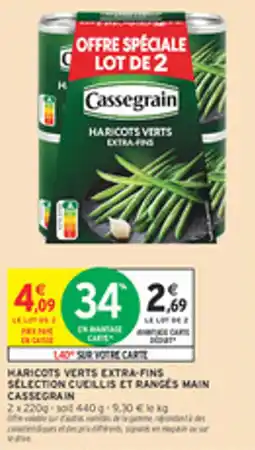Intermarché Drive Maricots verts extra-fins selection cueillis et ranges main cassegrain offre