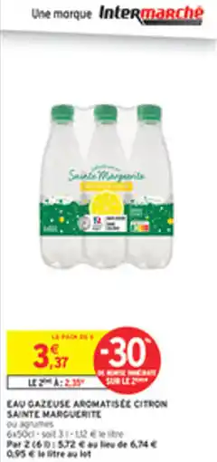 Intermarché Drive Eau gazeuse aromatisée citron sainte marguerite offre