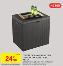 Intermarché Drive Coffre de rangement city cube anthracite 113l keter offre
