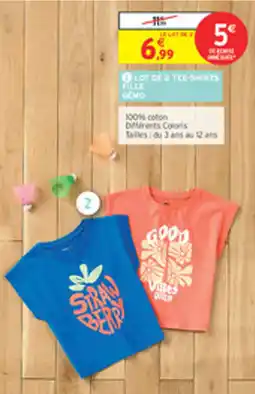 Intermarché Drive Lot de 2 tee-shirts fille gemo offre