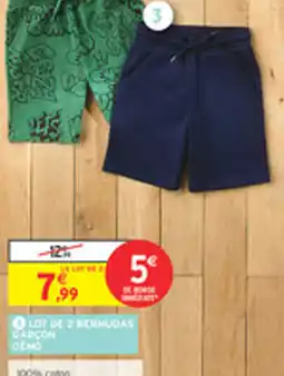 Intermarché Drive Lot de 2 bermudas garçon cemo offre