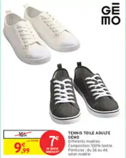Intermarché Drive Tennis toile adulte gemo offre