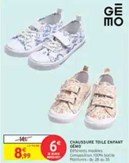 Intermarché Drive Chaussure toile enfant cemo offre