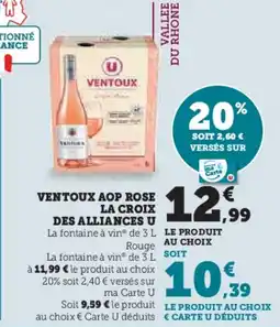 Hyper U Ventoux aop rose la croix des alliances u offre