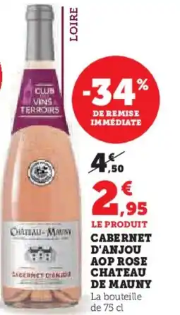 Hyper U Cabernet d'anjou aop rose chateau de mauny offre