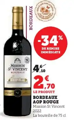 Hyper U Bordeaux aop rouge offre