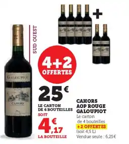 Hyper U Cahors aop rouge galoupiot offre