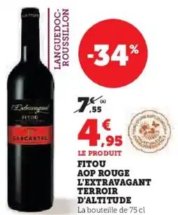 Hyper U Fitou aop rouge l'extravagant terroir d'altitude offre