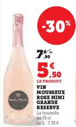 Hyper U Vin mousseux rose mimi grande reserve offre