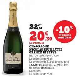 Hyper U Champagne nicolas feuillatte grande reserve offre