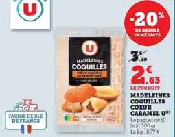 Hyper U Madeleines coquilles coeur caramel u offre