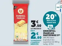 Hyper U Emmental francais pasteurise u offre
