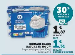 Hyper U Fromage blanc nature offre